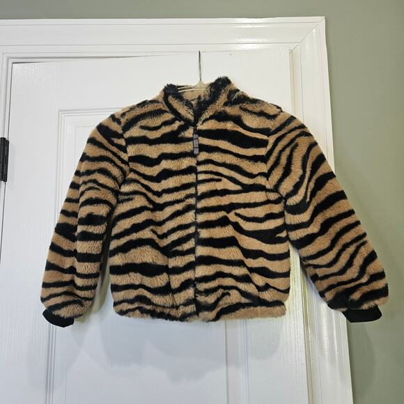 Art Class Girl's Size S (6/6x) Tiger Print Faux‎ Fur Jacket - Picture 1 of 6
